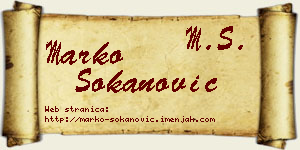 Marko Sokanović vizit kartica